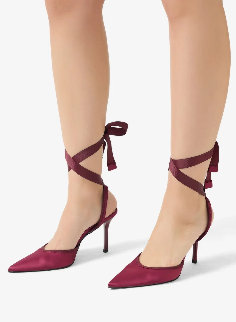 Bow Tie Satin High Heel Pumps
